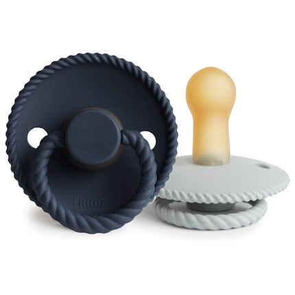 Frigg Speen Maat 2 Rope Silver Gray/Dark Navy Latex 2 - Pack koop je bij Babywinkel