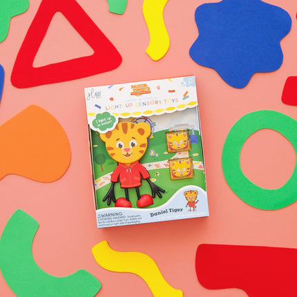 Glopals Badspeelgoed Sensorisch Light - Up Poppetje en Cubes Daniel Tiger koop je bij Babywinkel