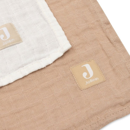 Jollein Hydrofiele Doek 115X115Cm - Biscuit/Ivory - 2 Stuks koop je bij Babywinkel