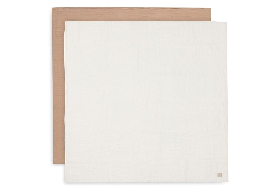 Jollein Hydrofiele Doek 115X115Cm - Biscuit/Ivory - 2 Stuks koop je bij Babywinkel