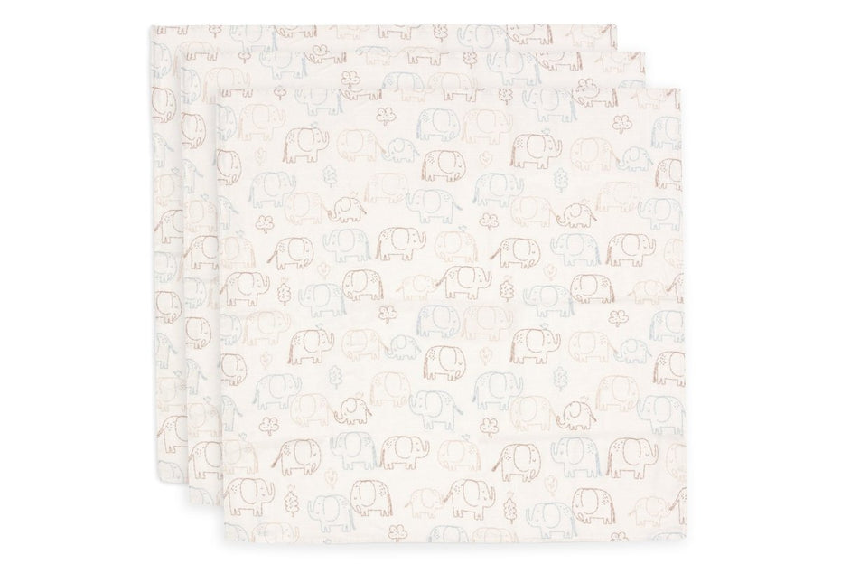 Jollein Hydrofiele Doek Elephant Tales 70Cm 3St koop je bij Babywinkel