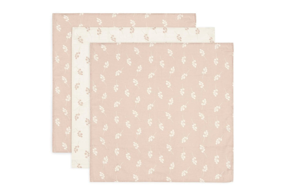 Jollein Hydrofiele Doek Twig Wild Rose 70X70Cm 3 Stuks koop je bij Babywinkel