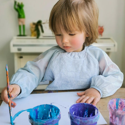 Silly Billyz Slabbetje Small Met Long Sleeve Dusty Blue koop je bij Babywinkel