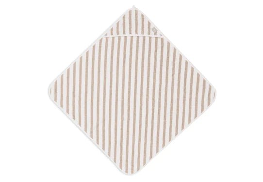 Jollein Badcape Baby Gestreept Terry Olive Green 75X75cm koop je bij Babywinkel
