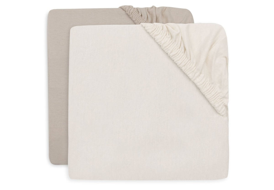 Jollein Hoeslaken Boxmatras Oatmeal/ Sand 75X95Cm 2St koop je bij Babywinkel
