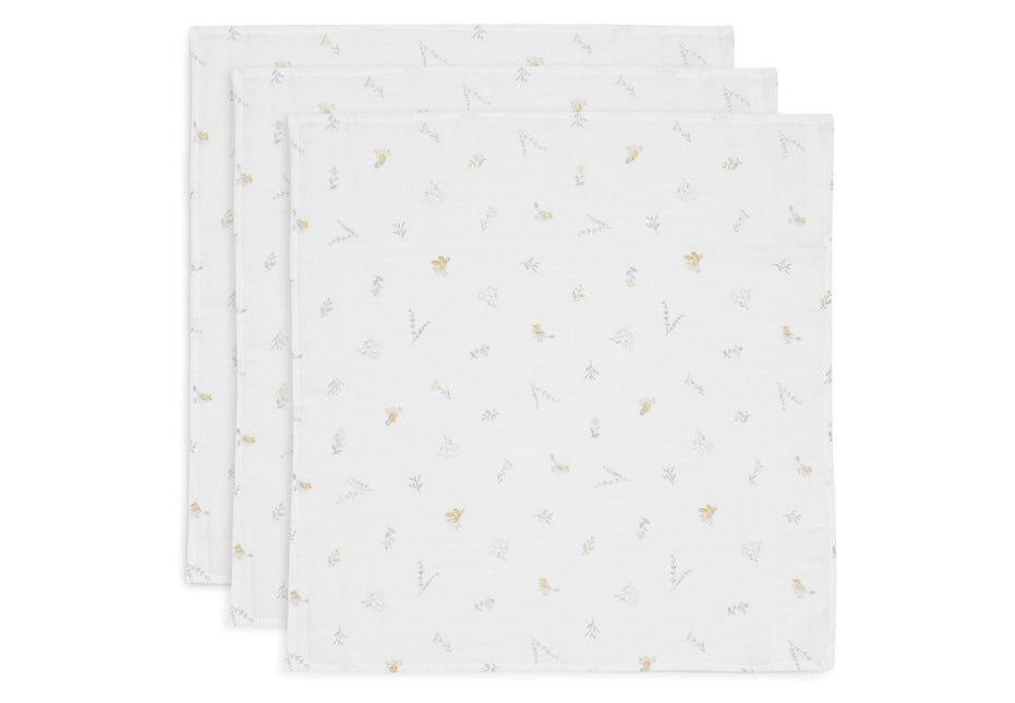 Jollein Hydrofiele Doek Lovely Birds 70 X 70 Xm 3St koop je bij Babywinkel