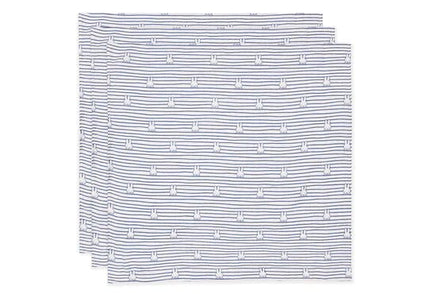 Jollein Hydrofiele Doek Miffy Stripe Navy 70cm 3St koop je bij Babywinkel
