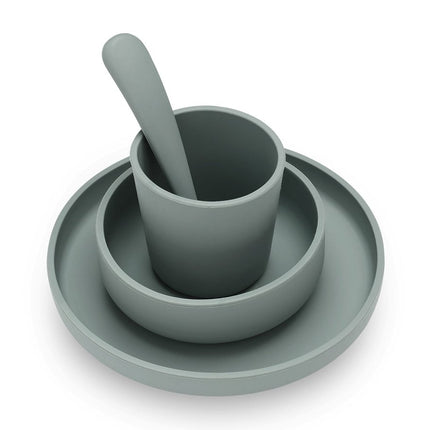 Jollein Kinder Servies Siliconen Ash Green koop je bij Babywinkel