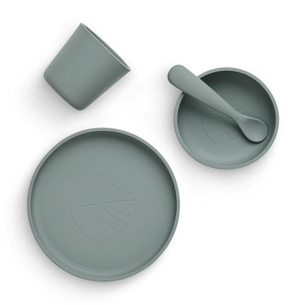 Jollein Kinder Servies Siliconen Ash Green koop je bij Babywinkel