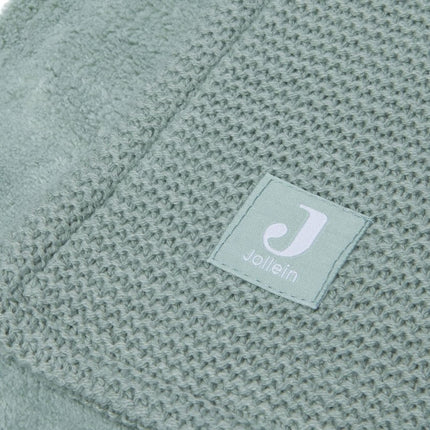 Jollein Ledikantdeken Basic Knit Forest Green/Fleece 100x150cm koop je bij Babywinkel
