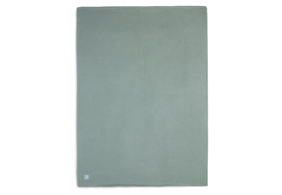 Jollein Ledikantdeken Basic Knit Forest Green/Fleece 100x150cm koop je bij Babywinkel