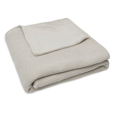 Jollein Ledikantdeken Basic Knit Nougat/Fleece 100x150cm koop je bij Babywinkel