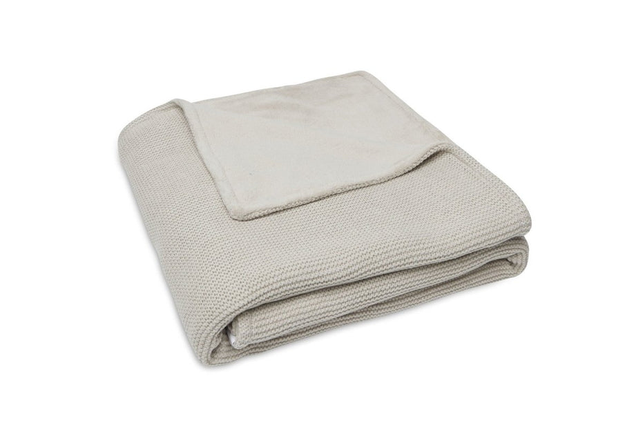 Jollein Ledikantdeken Basic Knit Nougat/Fleece 100x150cm koop je bij Babywinkel