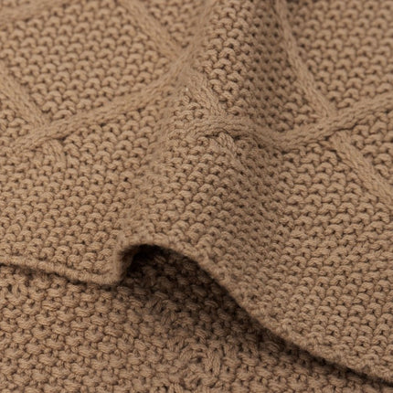 Jollein Ledikantdeken Check Knit Biscuit 100 X 150 Cm koop je bij Babywinkel
