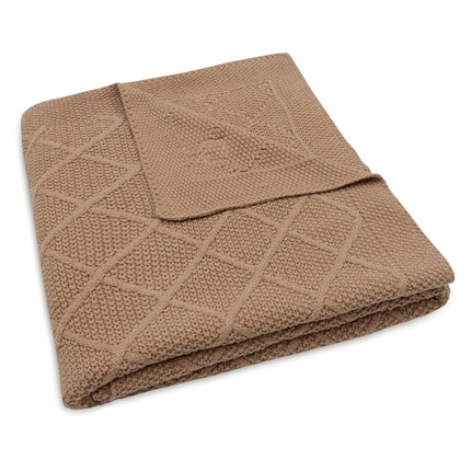 Jollein Ledikantdeken Check Knit Biscuit 100 X 150 Cm koop je bij Babywinkel