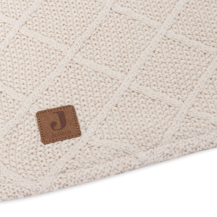 Jollein Ledikantdeken Check Knit Oatmeal/Teddy Fleece 100 X 150 Cm koop je bij Babywinkel