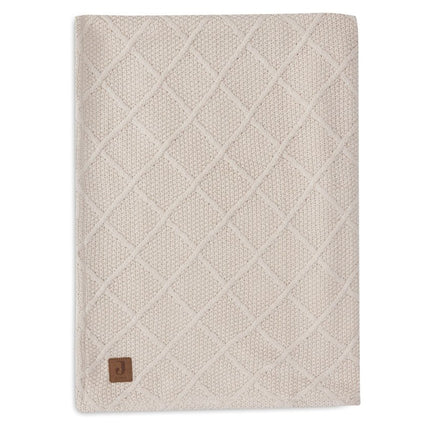 Jollein Ledikantdeken Check Knit Oatmeal/Teddy Fleece 100 X 150 Cm koop je bij Babywinkel