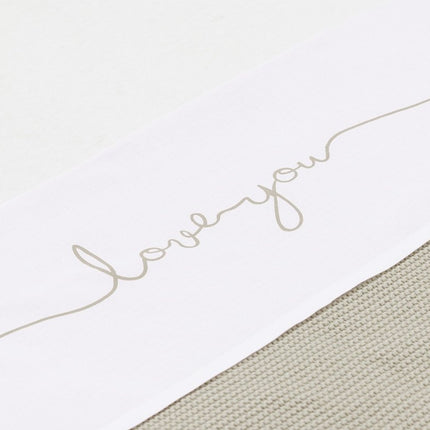 Jollein Ledikantlaken Love You Nougat 120x150cm koop je bij Babywinkel
