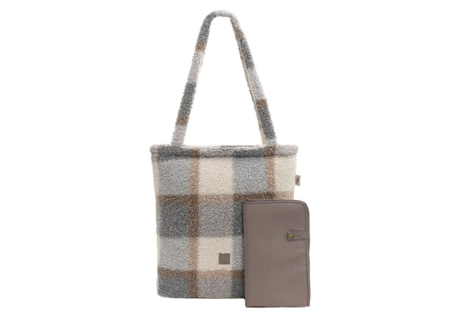 Jollein Luiertas Check Boucle Shopper koop je bij Babywinkel