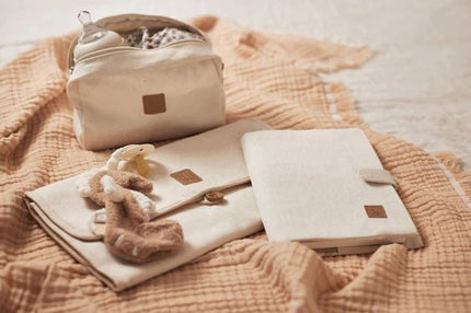 Jollein Verschoningsmat met Opbergvakken Twill Natural koop je bij Babywinkel
