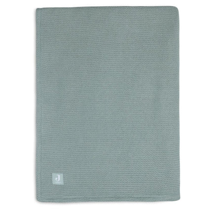 Jollein Wiegdeken Basic Knit Forest Green/Fleece 75x100cm koop je bij Babywinkel
