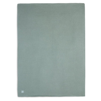 Jollein Wiegdeken Basic Knit Forest Green/Fleece 75x100cm koop je bij Babywinkel