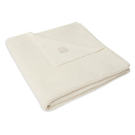 Jollein Wiegdeken Basic Knit Ivory 75x100cm koop je bij Babywinkel