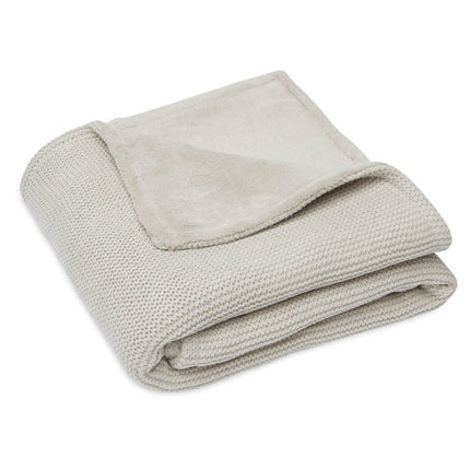 Jollein Wiegdeken Basic Knit Nougat/Fleece 75x100cm koop je bij Babywinkel
