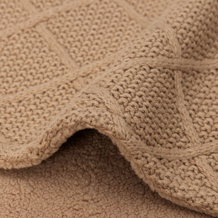 Jollein Wiegdeken Check Knit Biscuit/Teddy Fleece 75 X 100 Cm koop je bij Babywinkel