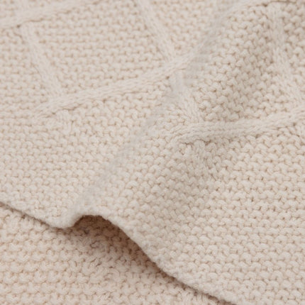 Jollein Wiegdeken Check Knit Oatmeal 75 X 100 Cm koop je bij Babywinkel