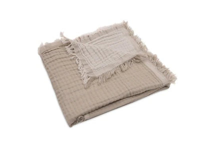 Jollein Wiegdeken Fringe Olive Green/ Ivory 75X100cm koop je bij Babywinkel