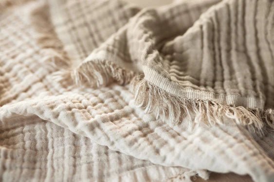 Jollein Wiegdeken Fringe Olive Green/ Ivory 75X100cm koop je bij Babywinkel