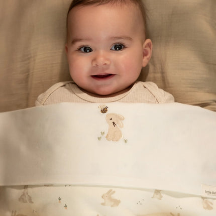 <tc>Little Dutch</tc> Vuggehåndklæde Baby Bunny Hvid Broderet