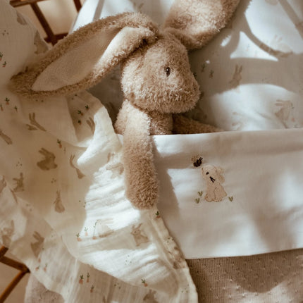<tc>Little Dutch</tc> Vuggehåndklæde Baby Bunny Hvid Broderet