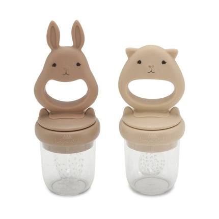 Konges Slojd Baby Bestekset Silicone Fruit Feeding Pacifier Bark/Shell 2st koop je bij Babywinkel