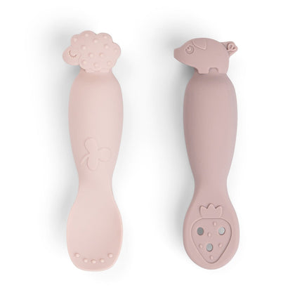 Done by Deer Baby Bestekset Tiny Farm 2St Roze koop je bij Babywinkel