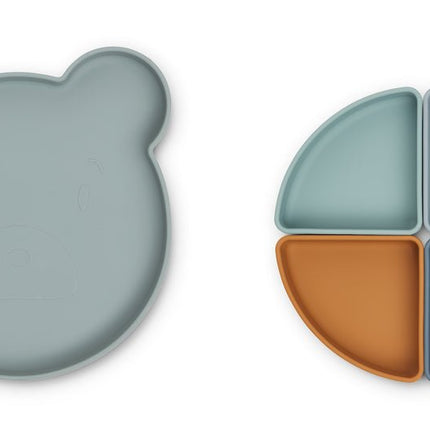 Liewood Babybord Arne Mr Bear Blue Fog koop je bij Babywinkel