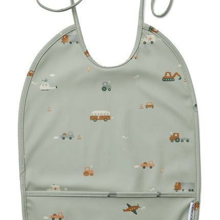 Liewood Slabbetje Lai Vehicles/Dove Blue koop je bij Babywinkel