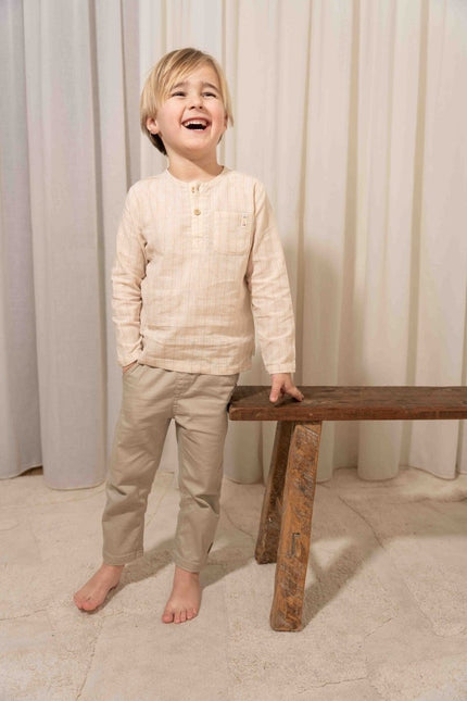 Little Dutch Baby Shirt Lange Mouwen Sand Stripes koop je bij Babywinkel