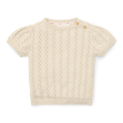 Little Dutch Baby Trui Creme Korte Mouw Gebreid koop je bij Babywinkel
