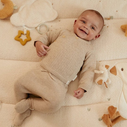 Little Dutch Baby Vestje Overslag Soft Beige Melee koop je bij Babywinkel