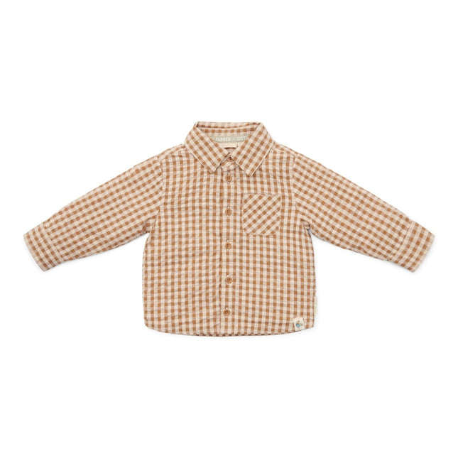 Little Dutch Babyblouse Winter Brown Check Boys koop je bij Babywinkel