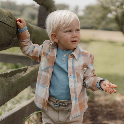 Little Dutch Babyblouse Winter Ice Blue Check Boys koop je bij Babywinkel