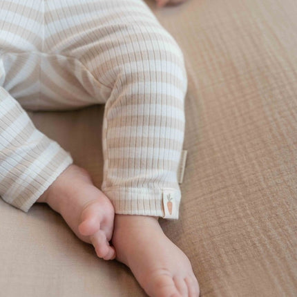 Little Dutch Broekje Stripe Sand/White Biologisch katoen koop je bij Babywinkel