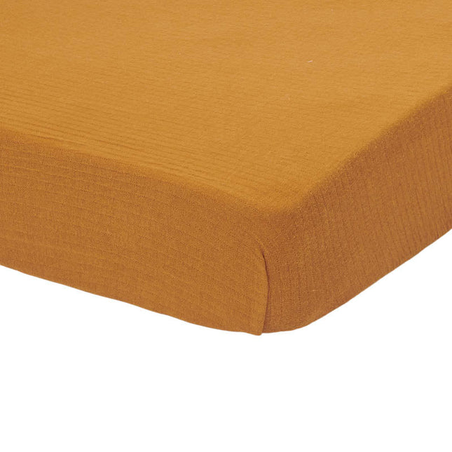 Little Dutch Hoeslaken Wieg Pure Ochre Spice koop je bij Babywinkel