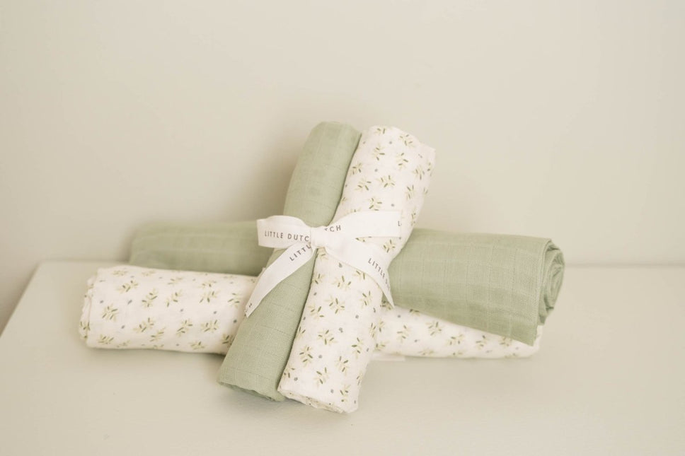 Little Dutch Hydrofiele Doek Blueberry Leaves & Sage 70X70Cm koop je bij Babywinkel
