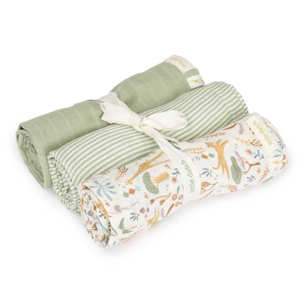 Little Dutch Hydrofiele Doek Safari Wonders 70X70Cm 3St koop je bij Babywinkel