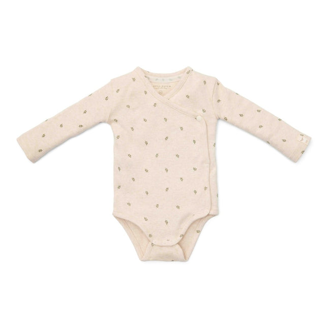 Little Dutch Romper Green Leaves Overslag Lange Mouw koop je bij Babywinkel