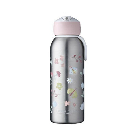 Little Dutch Thermosfles Flip - Up Campus 350ml Flowers & Butterflies koop je bij Babywinkel