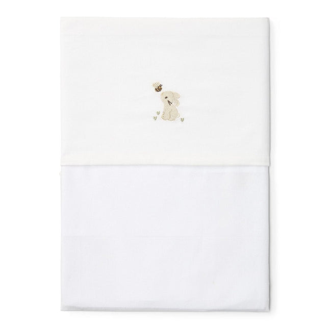 Little Dutch Wieglaken Baby Bunny Wit Geborduurd koop je bij Babywinkel